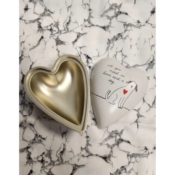 DEMDACO Art Hearts "All You Need Is Love and a Dog" Trinket Box NWOT or Box. - Picture 4 of 8
